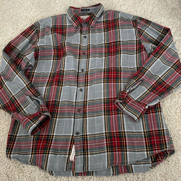 St Johns Bay Mens XXL Legacy Flannel Shirt Multicolor Plaid Long Sleeve Cotton - Picture 3 of 6